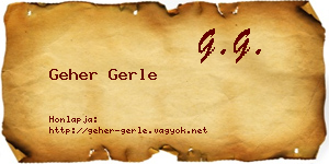 Geher Gerle névjegykártya